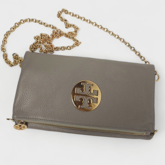 Tory Burch Gray Leather Crossbody Bag - Picture 2 of 16